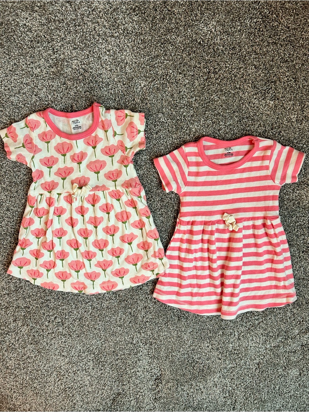 Organic Cotton Floral & Stripe Dress Set